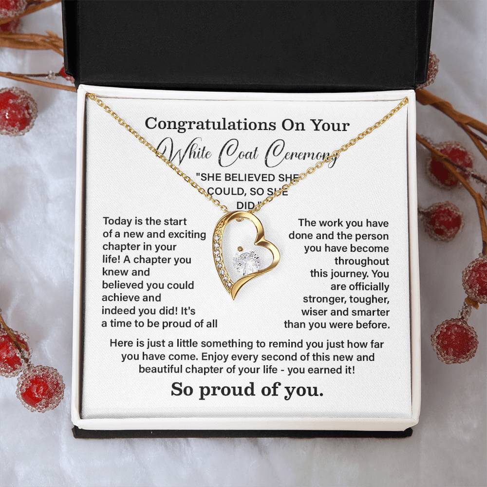 Congratulations On Your White Coat Ceremony New Adventures Necklace Hard Work Pay Off Necklace Enjoy The Journey Necklace Personal Growth Jewelry Daily Inspiration Necklace Heartfelt Message Necklace Congratulation Necklace She Believed She Could Necklace