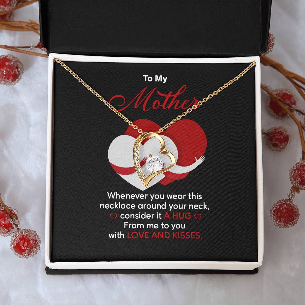 Mother Necklace Gift with Hug Message Card