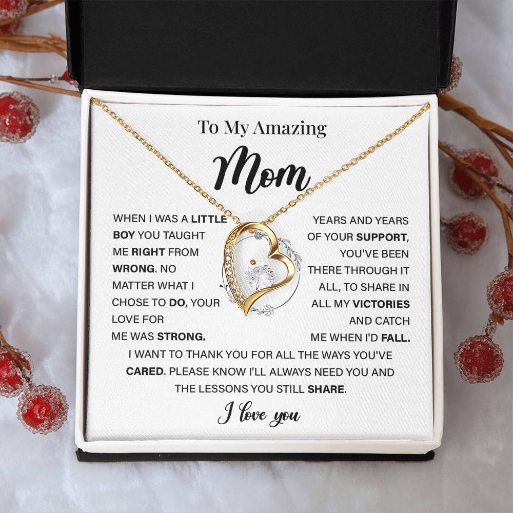 Sentimental Necklace for Mom with Heartfelt Message Card