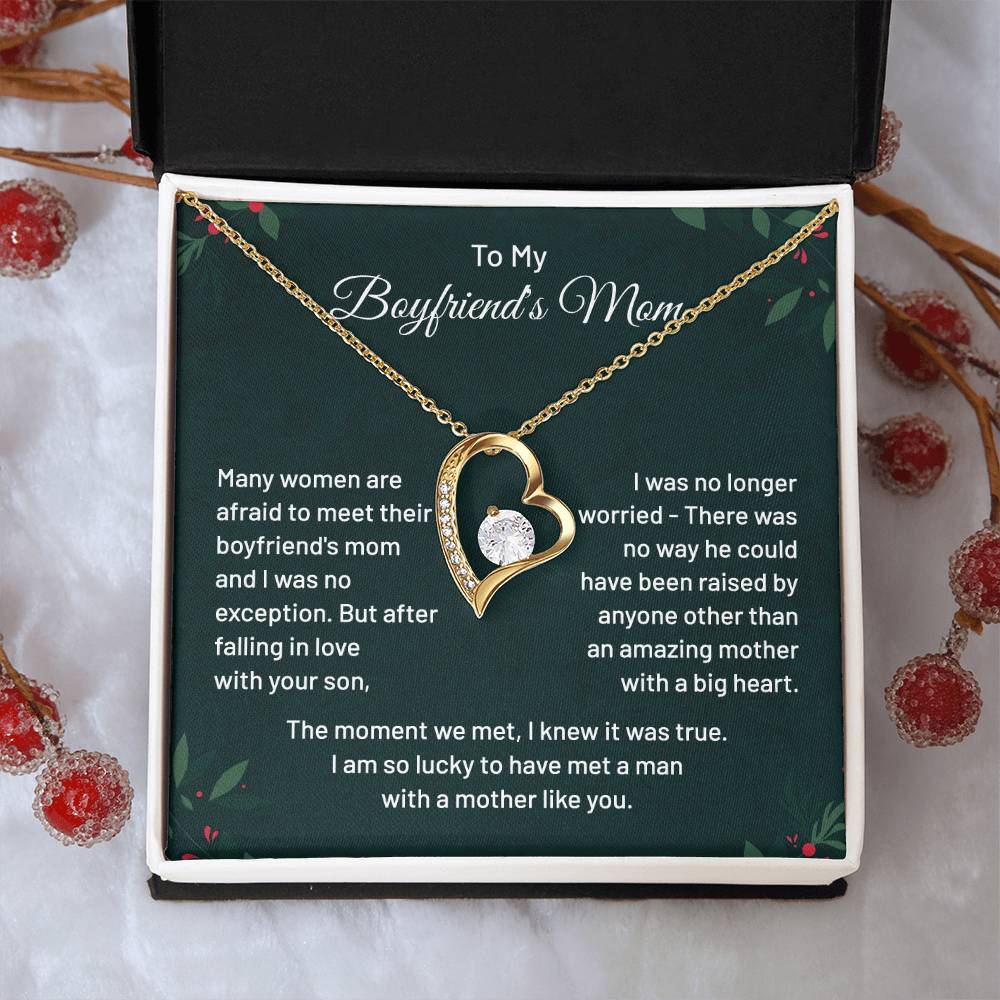 Boyfriend’s Mom Necklace Gift with Message Card