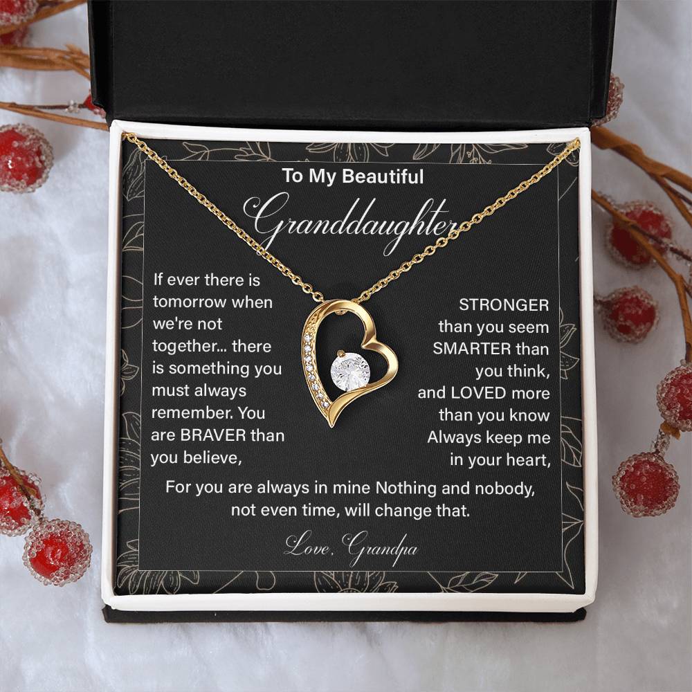 Granddaughter Necklace from Grandpa with Gift Card