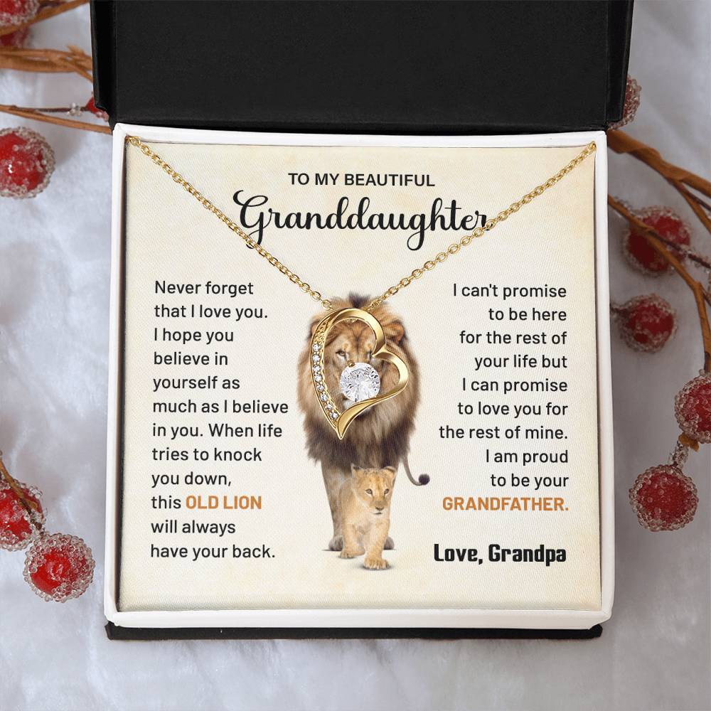 Granddaughter Gift from Grandpa with Lion Quote