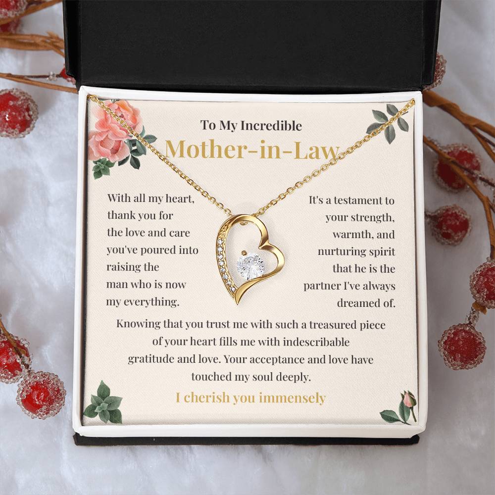 Mother-in-Law Gift from Bride with Heart Necklace