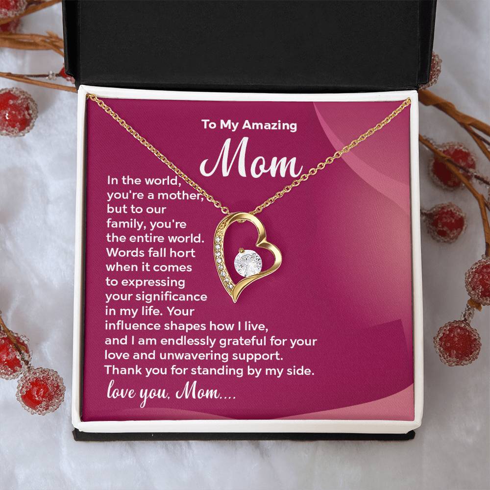 Mom Necklace Gift with Loving Message Card