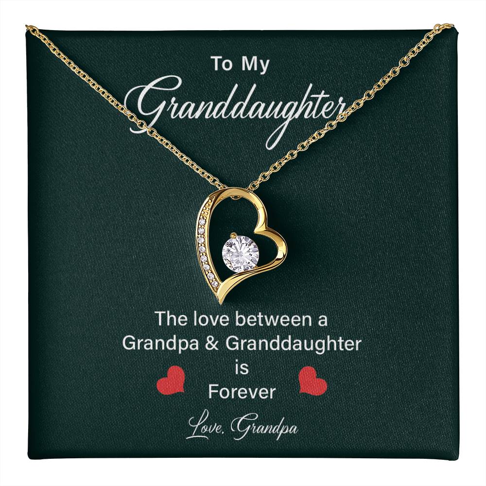 Granddaughter Heart Necklace from Grandpa – Gift Box