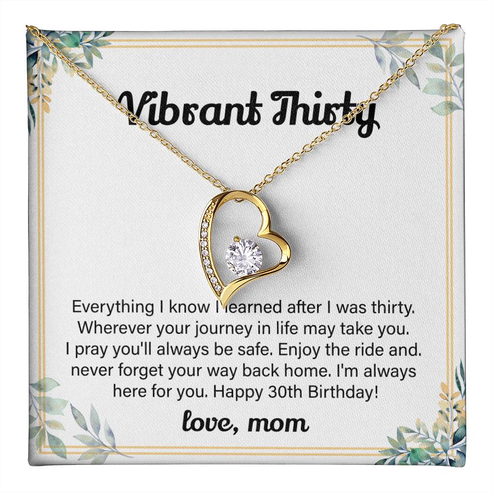 30th Birthday Necklace Gift for Daughter from Mom