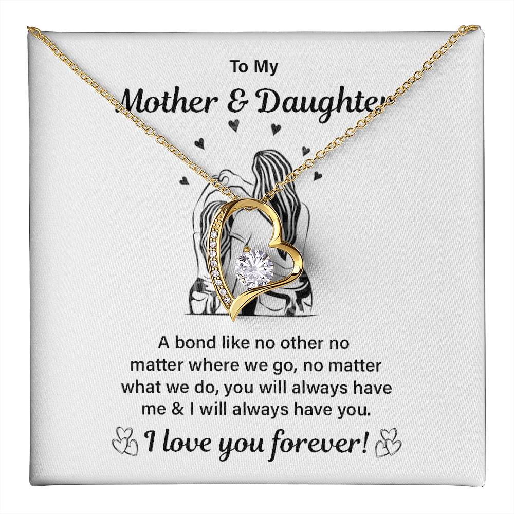 Mother Daughter Bond Necklace Gift with Message Card