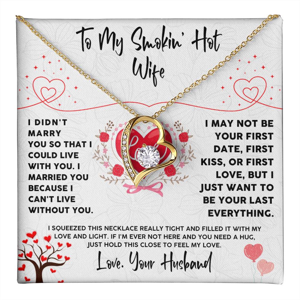 Romantic Wife Necklace Gift from Husband with Card