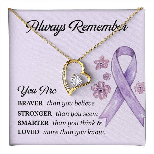 Cancer Support Gift with Purple Ribbon – Message Card