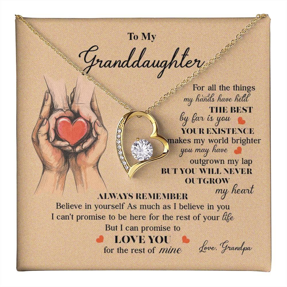 Granddaughter Necklace from Grandpa with Message Card