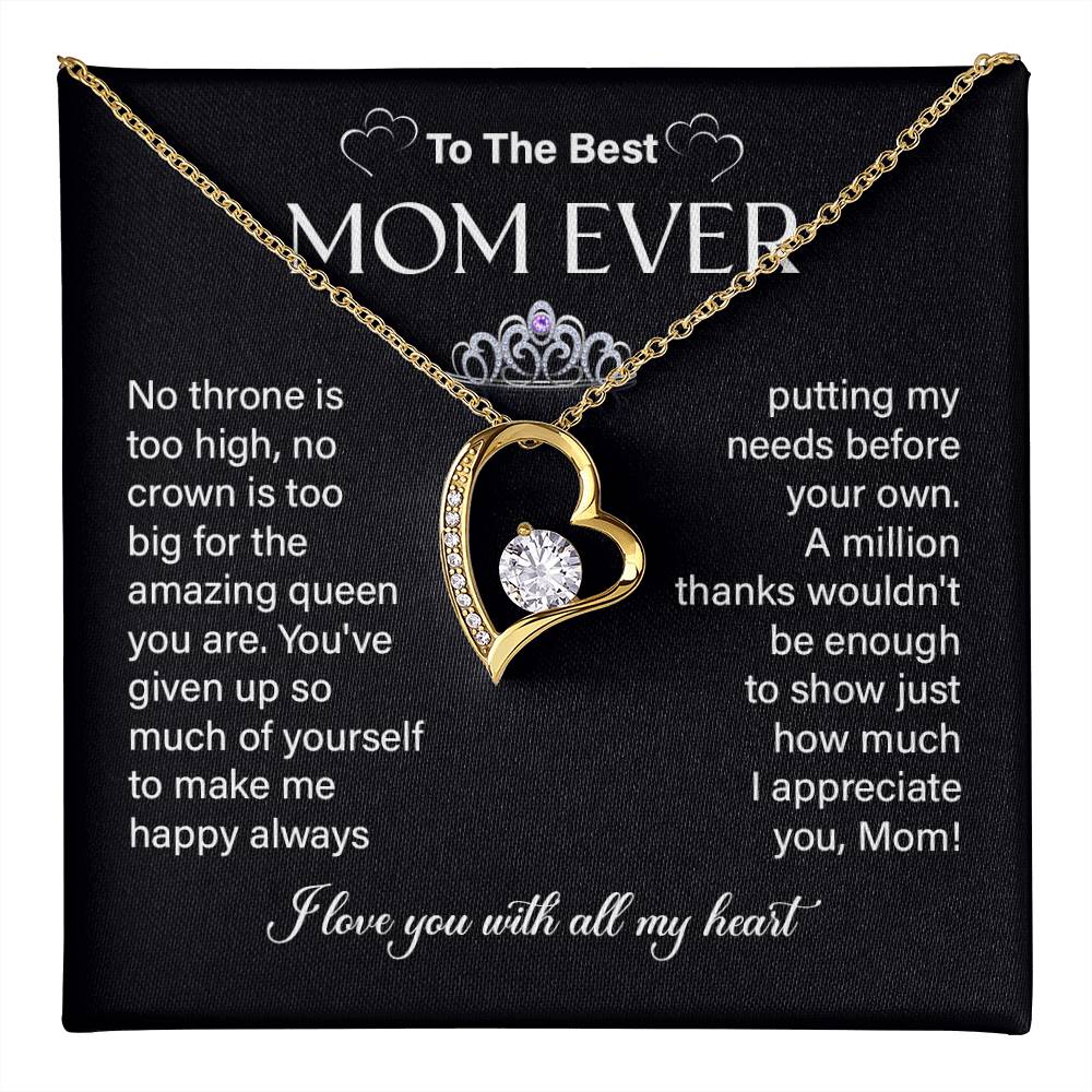 Necklace Gift for Mom – Best Mom Ever Message Card