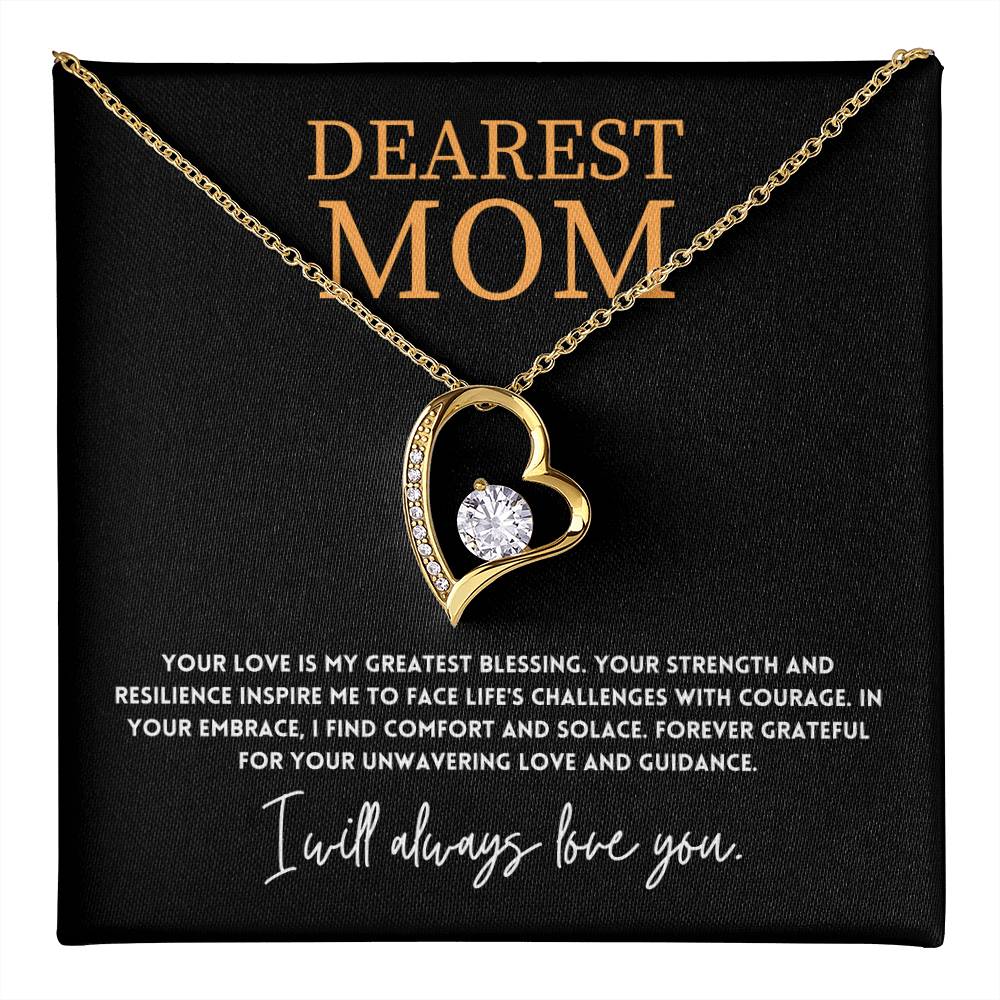 Heart Necklace Gift for Mom from Daughter or Son