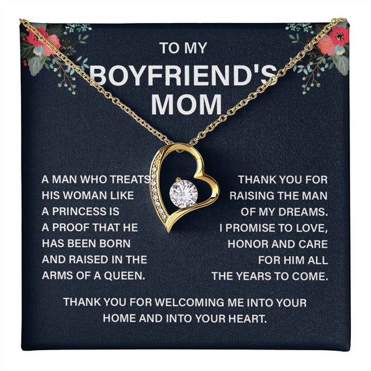 Boyfriend’s Mom Gift Necklace with Message Card