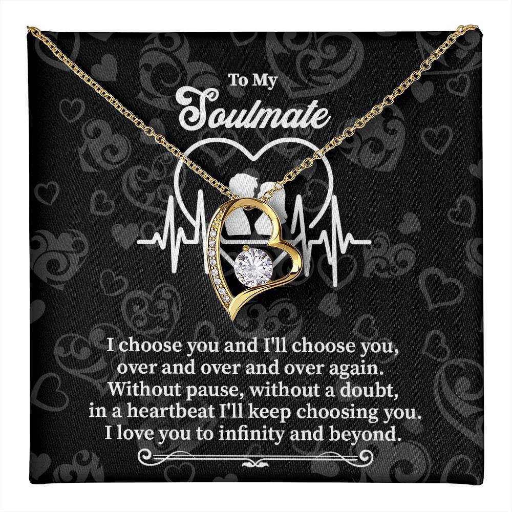 Heartbeat Soulmate Necklace Gift with Love Quote Card