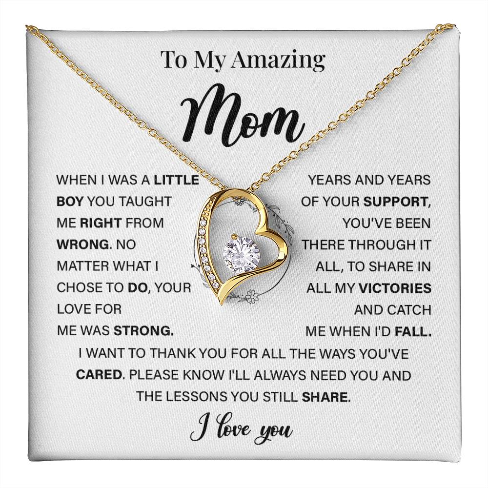 Sentimental Necklace for Mom with Heartfelt Message Card