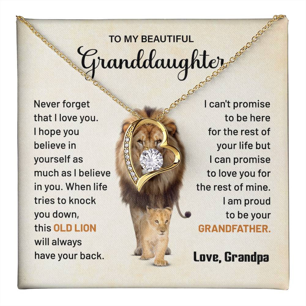 Granddaughter Gift from Grandpa with Lion Quote