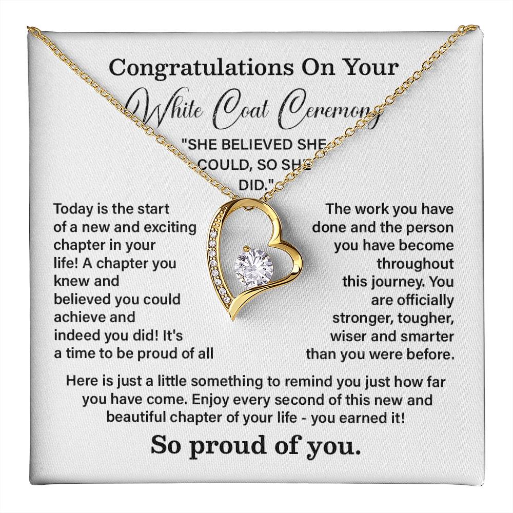 Congratulations On Your White Coat Ceremony New Adventures Necklace Hard Work Pay Off Necklace Enjoy The Journey Necklace Personal Growth Jewelry Daily Inspiration Necklace Heartfelt Message Necklace Congratulation Necklace She Believed She Could Necklace