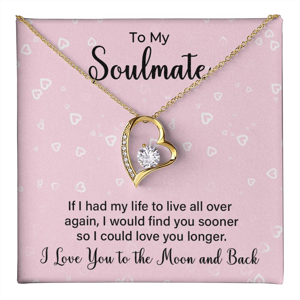 Soulmate Necklace Gift for Her with Message Card