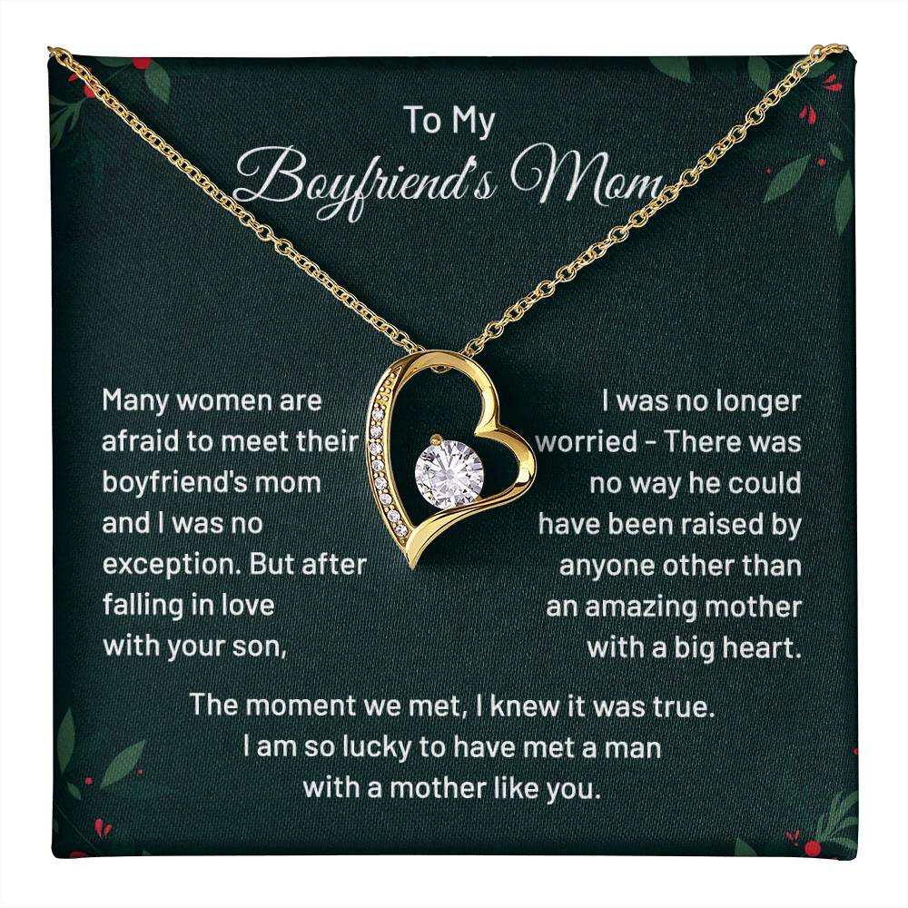 Boyfriend’s Mom Necklace Gift with Message Card