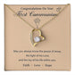First Communion Necklace Gift with Message Card