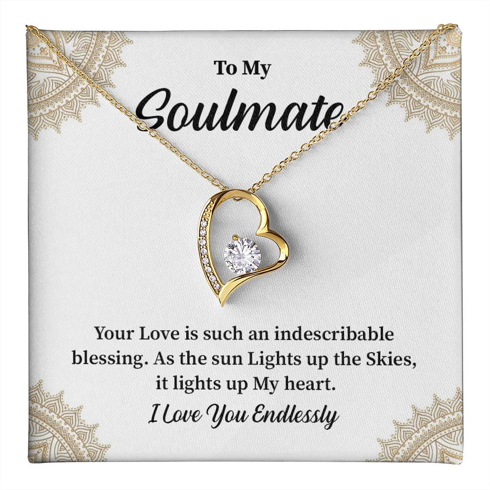 Soulmate Gift for Her with Heart Pendant Message