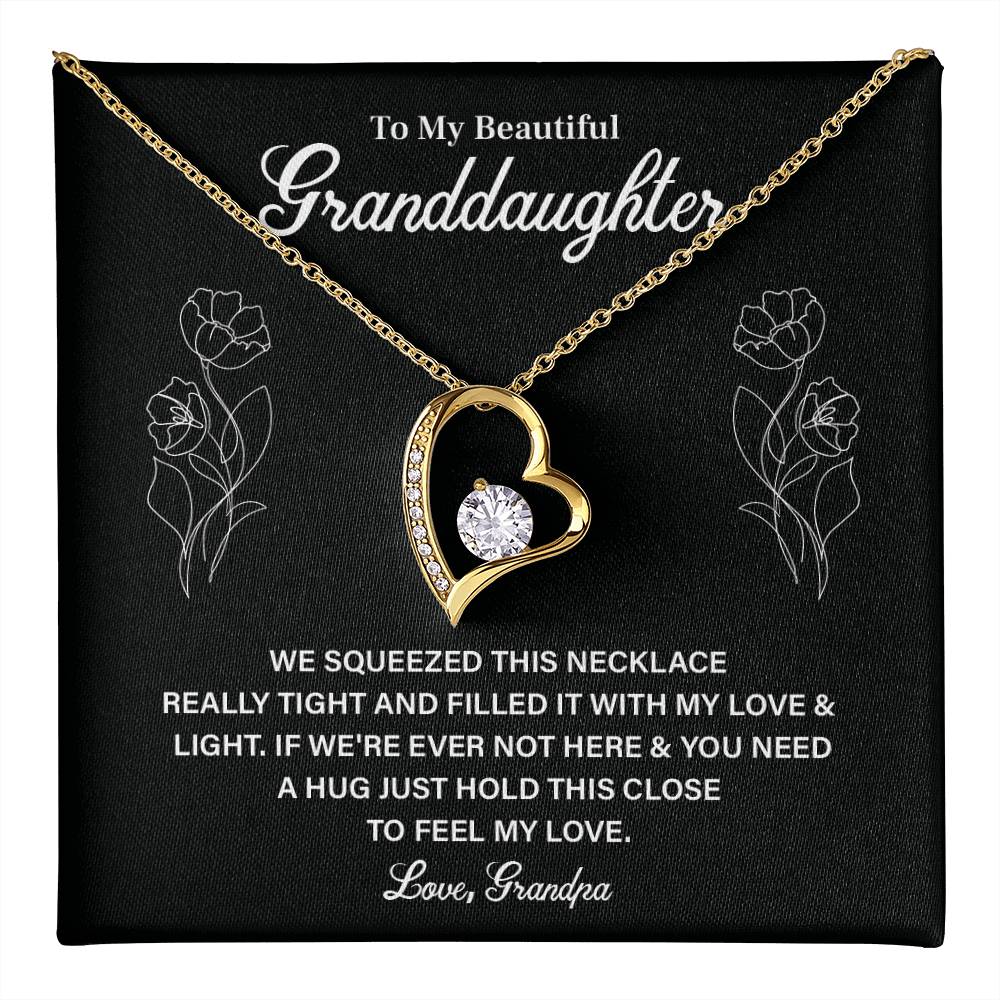 Granddaughter Necklace Gift from Grandpa – Message Card