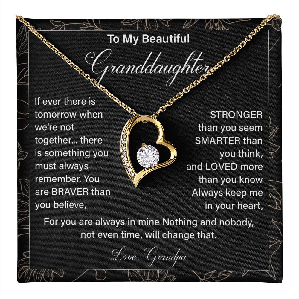 Granddaughter Necklace from Grandpa with Gift Card