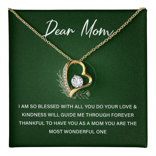 Heart Necklace Gift For Mom From Daughter With Lovely Note