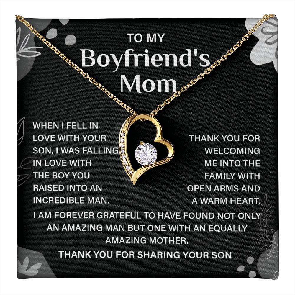 Boyfriend’s Mom Necklace Gift – Heartfelt Message Box