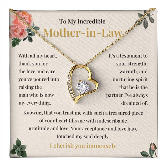 Mother-in-Law Gift from Bride with Heart Necklace
