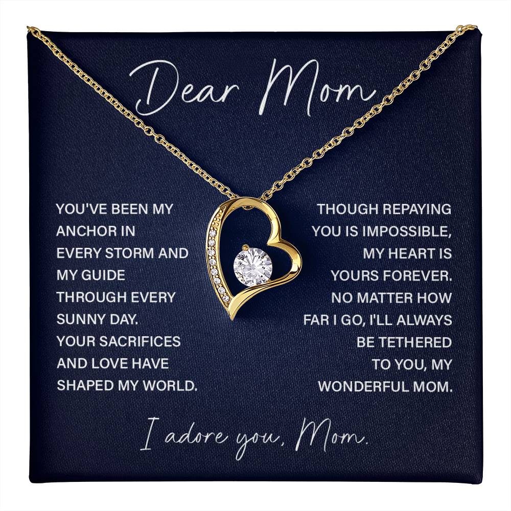 Dear Mom Mom Anchor Necklace Mother’s Love Gift Wedding Necklace Birthday Gift Necklace Guide Necklace Appreciation Pendant Anniversary Mom Gift Christmas Pendant Mom-child Bond Necklace Grandma Love Gift Valentine Necklace Gift