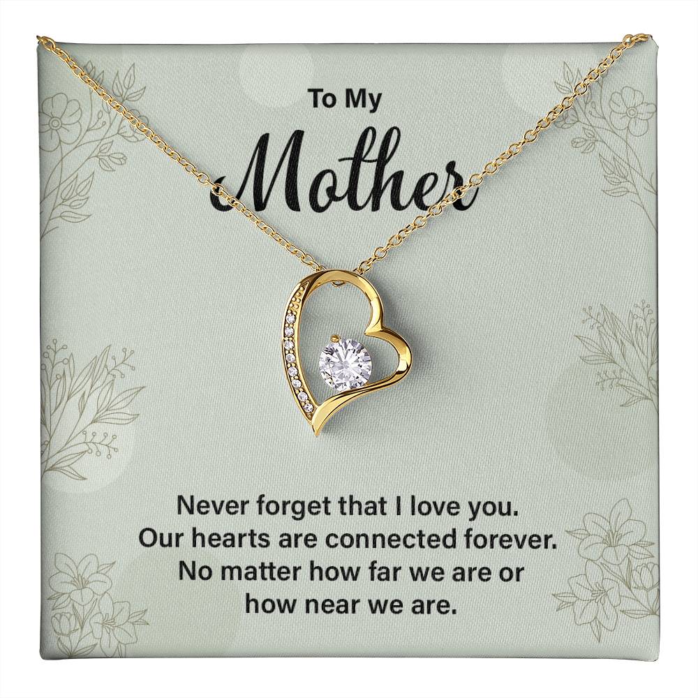 Heart Necklace Gift For Mom From Child With Message Card