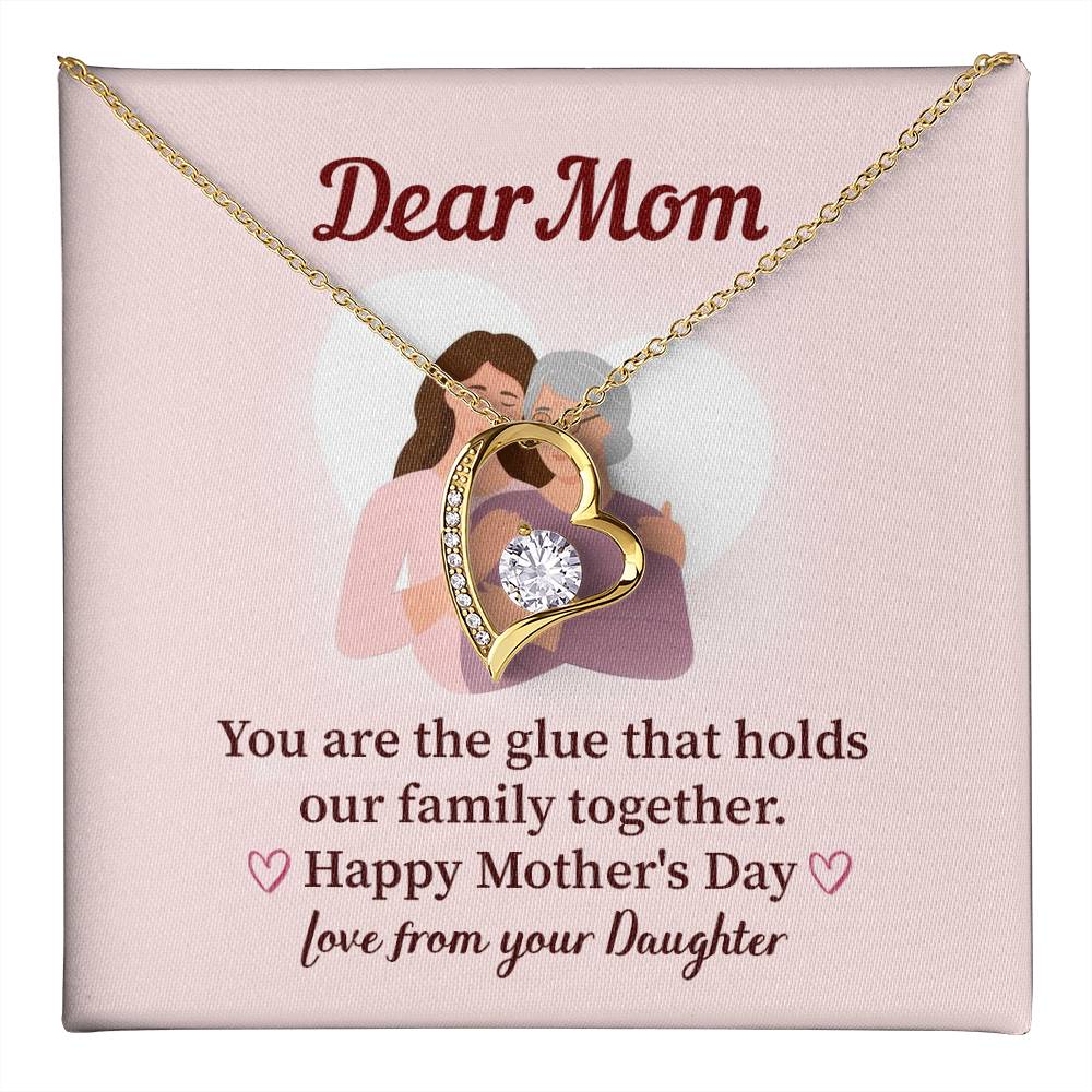 Dear Mom Family Glue Pendant Elegant Jewelry For A Mother’s Day Gift Sweet Gift For A Wonderful Woman Heartfelt Necklace Sentimental Jewelry Thank You Pendant Gift For A Special Mom Sweet Pendant For Family Love