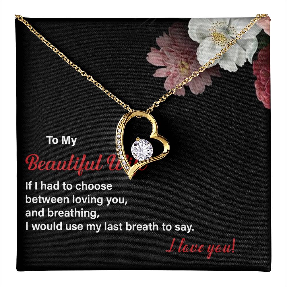 Wife Necklace Gift from Husband – Last Breath Quote