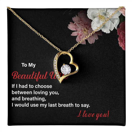 Wife Necklace Gift from Husband – Last Breath Quote