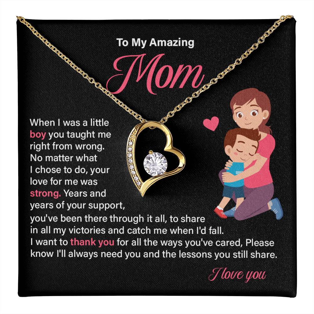 Heart Necklace Gift for Mom from Son – Thank You Mom