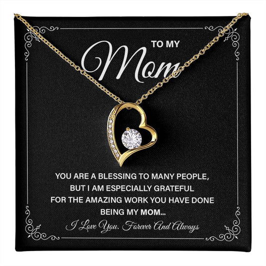 Elegant Mom Necklace Gift with Grateful Message