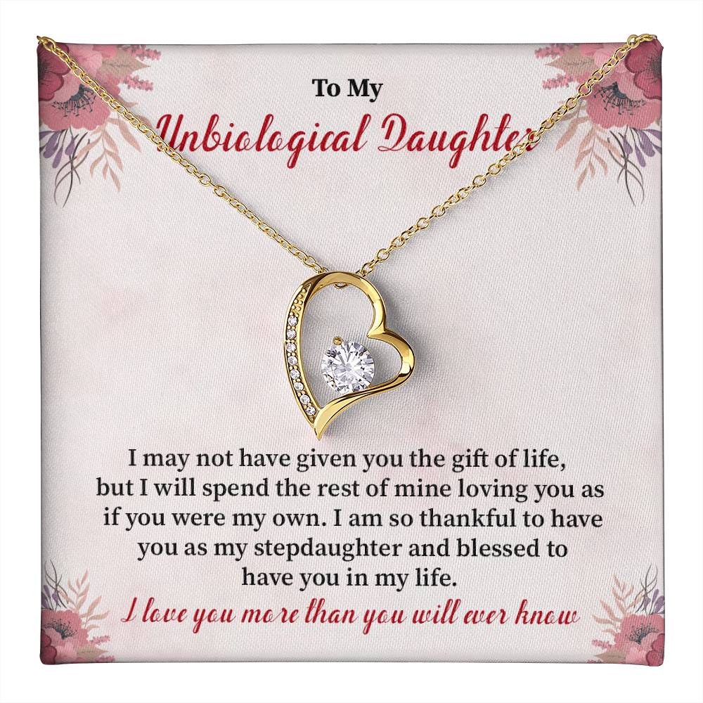 Unbiological Daughter Necklace – Heart Pendant Gift