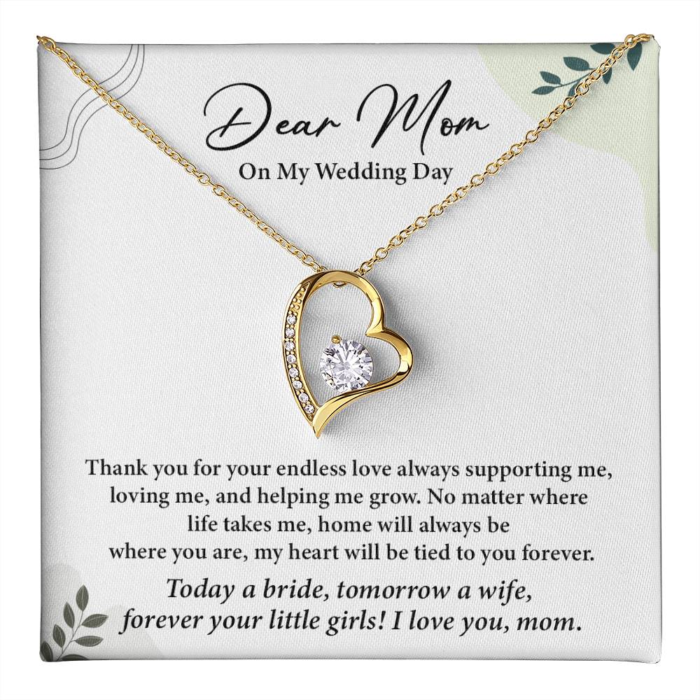 Dear Mom On My Wedding Day Heartfelt Necklace Gift From Daughter Dear Mom On My Wedding Day Mother Wedding Day Gift Sentimental Gift For Mother From Daughter Forever Your Little Girl Wedding Gift Gift For Mom On Daughter’s Wedding Day