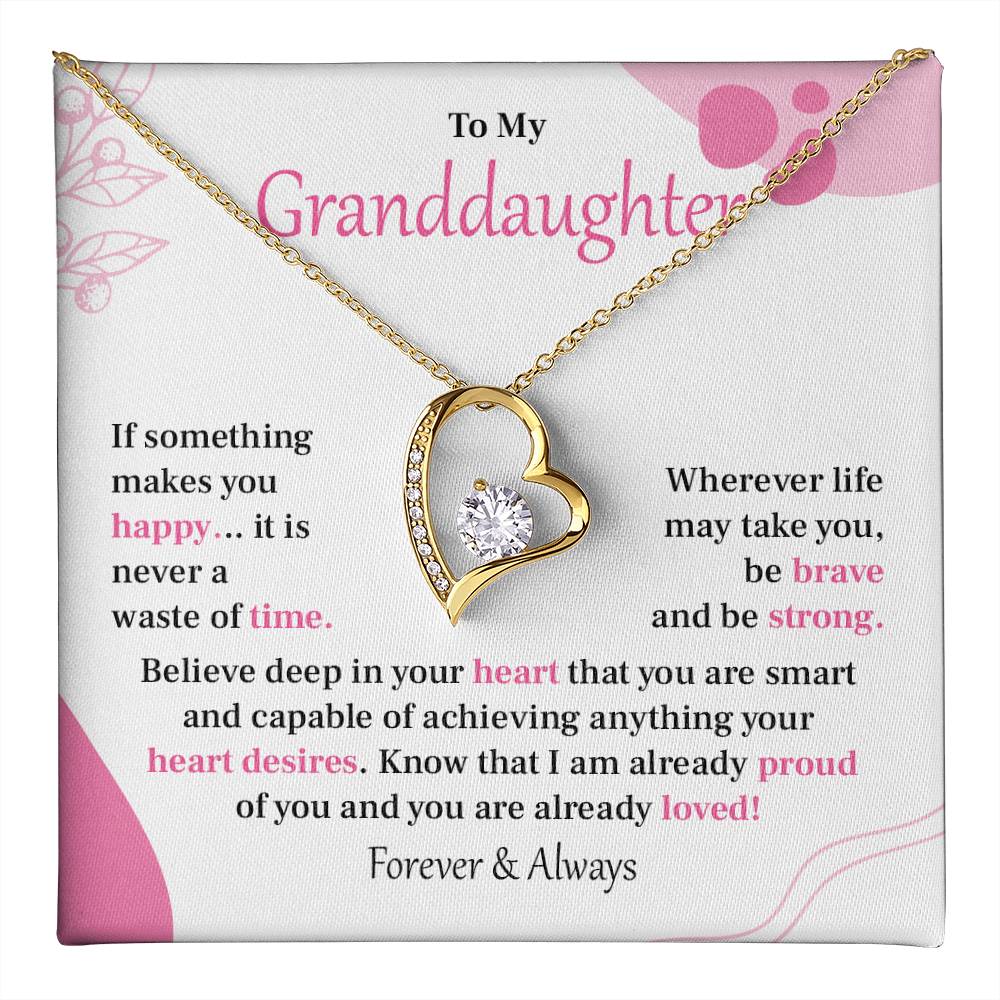 Encouraging Granddaughter Necklace with Heartfelt Message