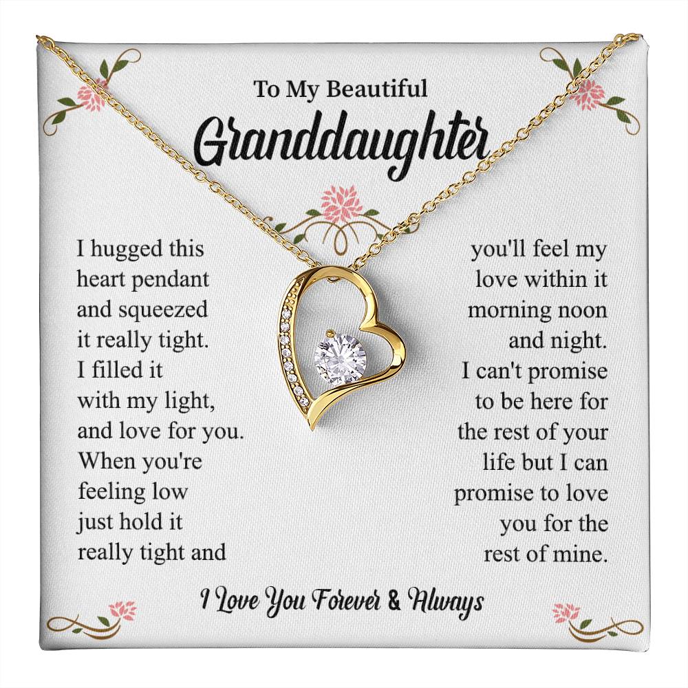 Granddaughter Necklace Gift with Love Message Card