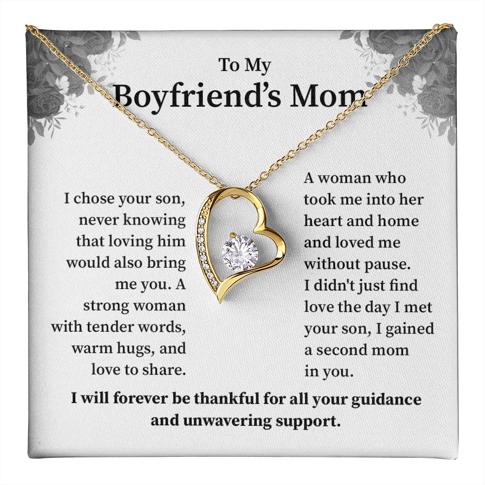 Boyfriend’s Mom Necklace – With Appreciation Message Card Gift