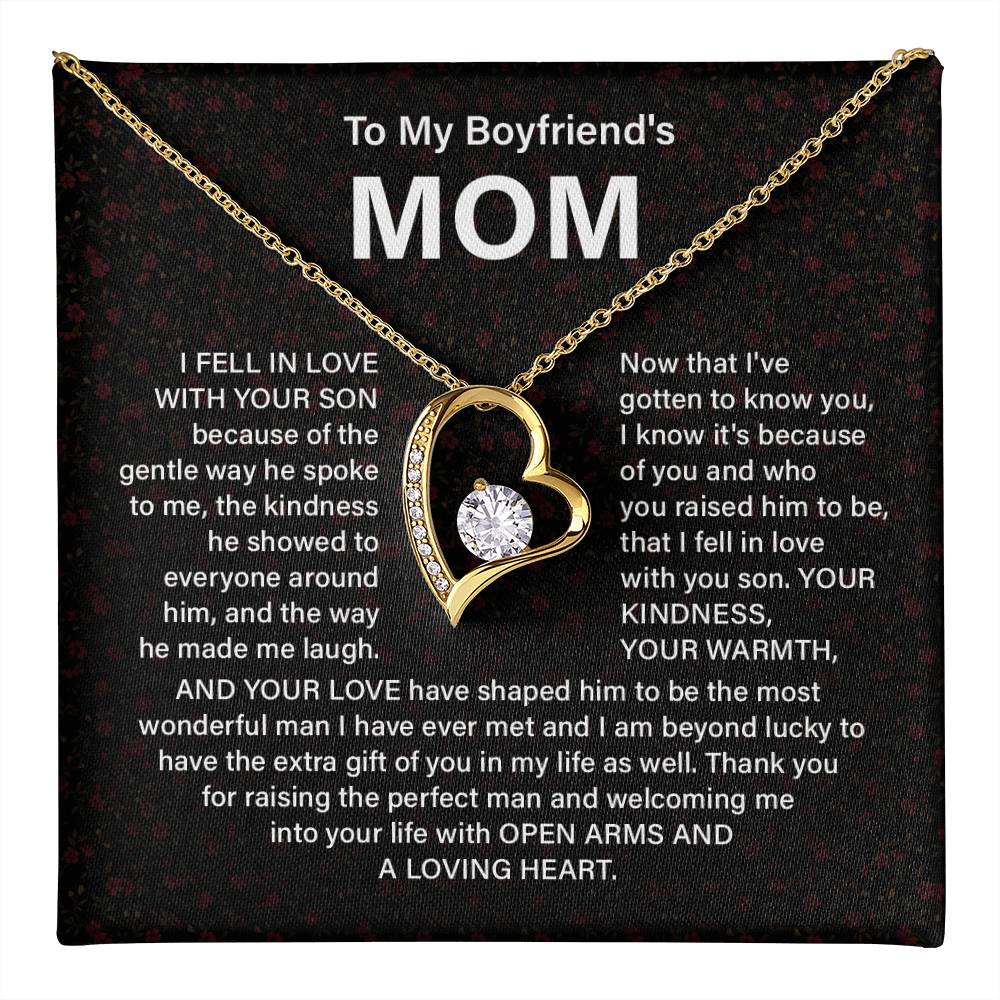 Boyfriend’s Mom Necklace Gift with Heart Pendant