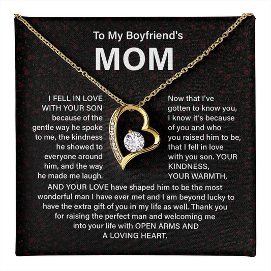 Boyfriend’s Mom Necklace Gift with Heart Pendant