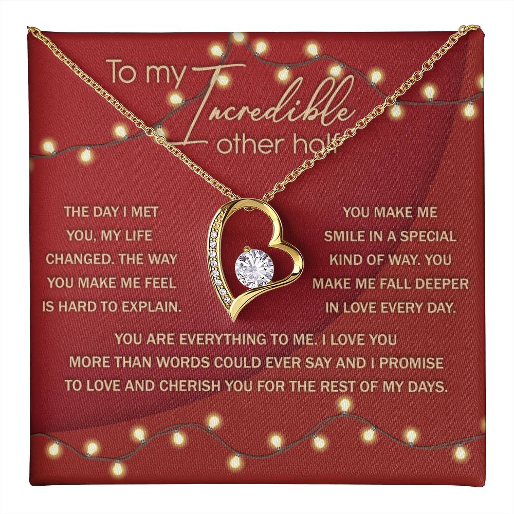 Romantic Necklace Gift for Partner – Message Card & Box