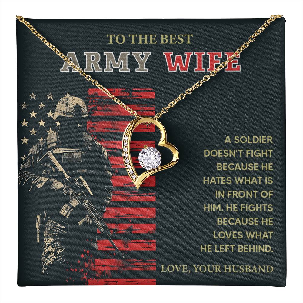 To the Best Army Wife  Best Army Wife Jewelry gift from husband Love and Support Necklace Emotional Support Jewelry Thank You Jewelry for Wives Unique Gift for Military Wives Romantic Gift for Army Wives My Beautiful Wife Jewelry Forever Together Necklace