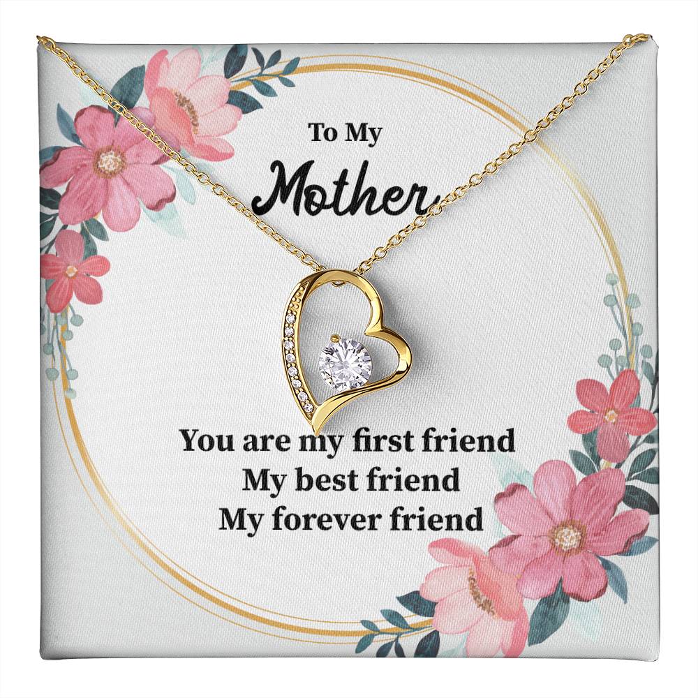 Mother Necklace Gift – First & Forever Friend Card