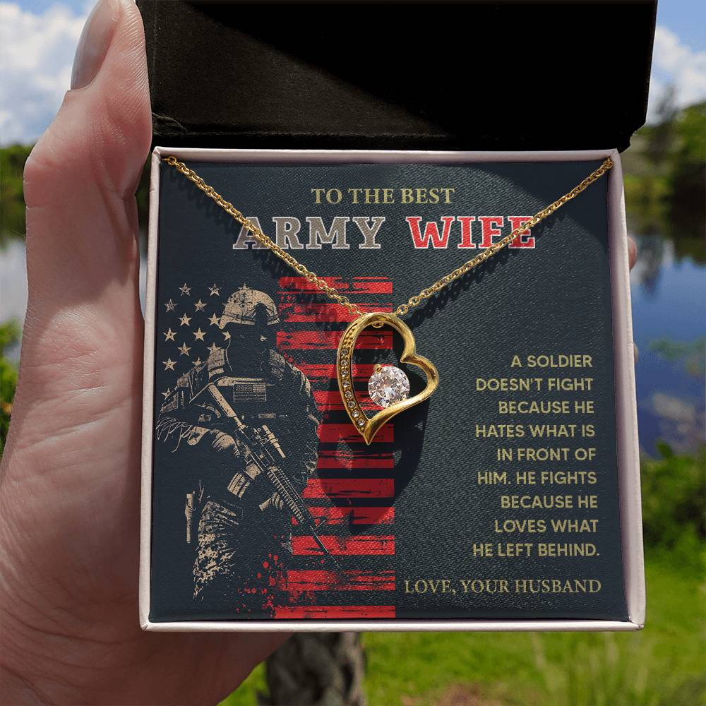 To the Best Army Wife  Best Army Wife Jewelry gift from husband Love and Support Necklace Emotional Support Jewelry Thank You Jewelry for Wives Unique Gift for Military Wives Romantic Gift for Army Wives My Beautiful Wife Jewelry Forever Together Necklace