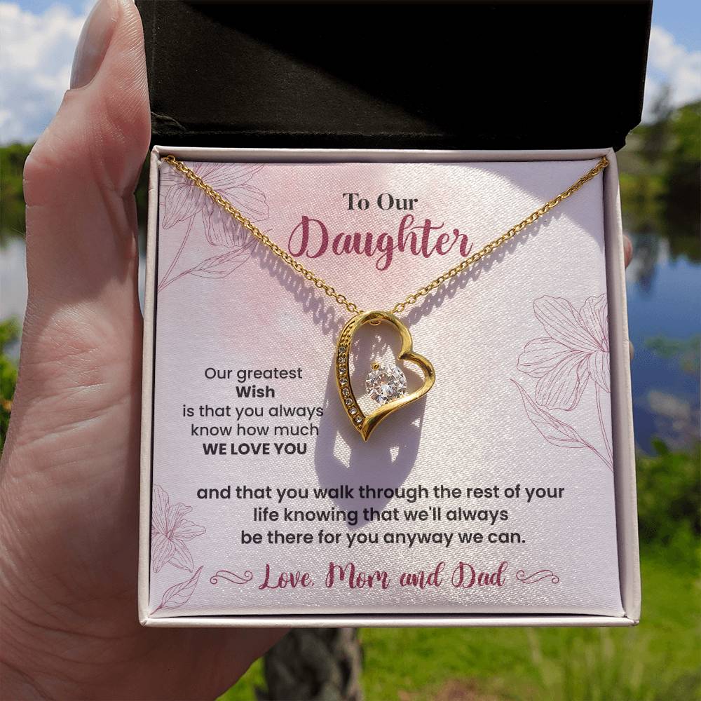 To Our Daughter Heartfelt Jewelry Gift Gift From Your Mom And Dad Caring Gift For Daughter Supportive Daughter Necklace Family Love Jewelry Gift Daughter's Journey Jewelry Best Wishes Jewelry Daughter's Strength Necklace Emotional Support Gift Warm Wishes