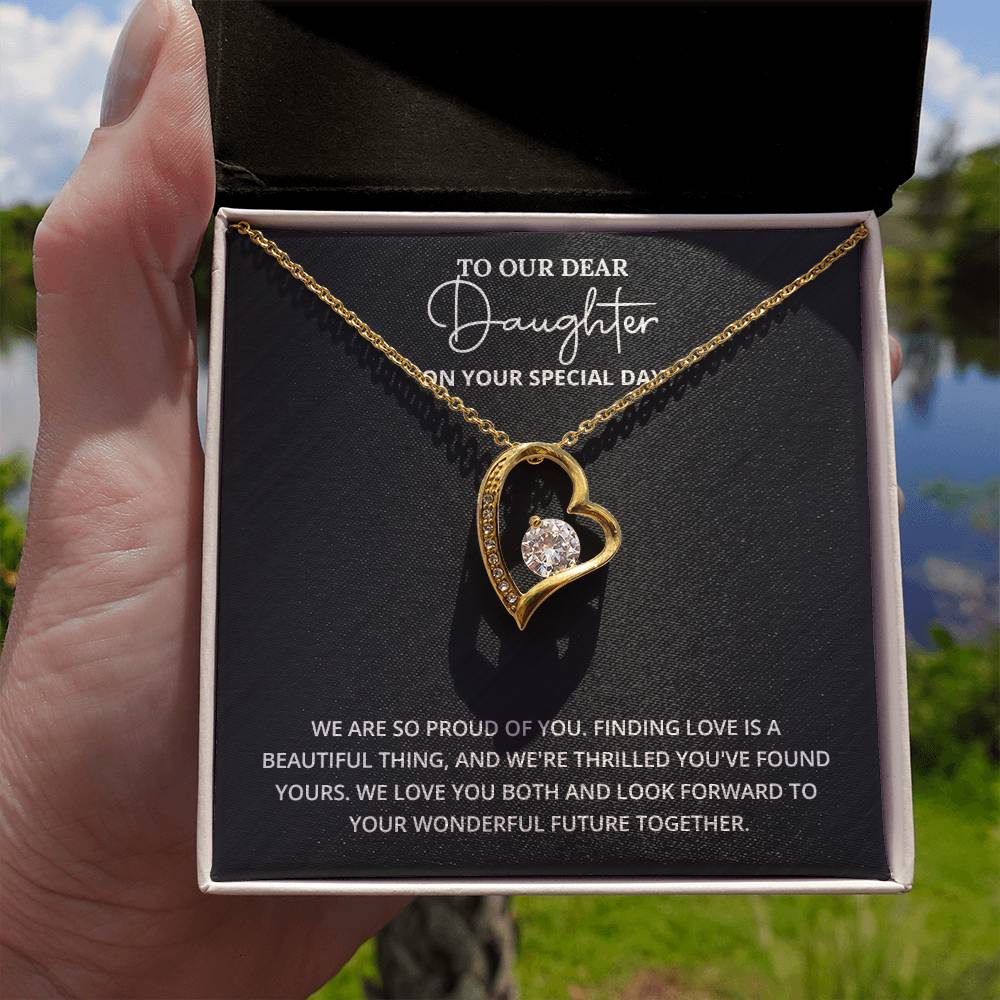 To Our Dear Daughter Daughter Engagement Necklace Engagement Gift For Daughter Sentimental Gift For Daughter’s Engagement Jewelry Gift For Daughter’s Engagement Daughter’s Special Day Necklace Meaningful Gift For Daughter’s Engagement